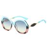 New Retro Gradient Oval Women Sunglasses Personality Contrast Color Irregular Frame Design Trendy Men Casual Glasses Uv400