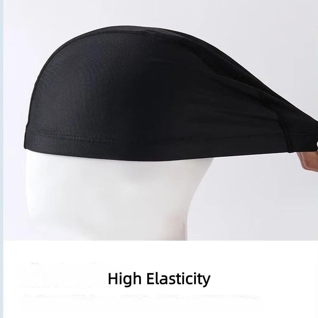 DK Swimming Cap, Waterproof Coating, High Elasticity, Black