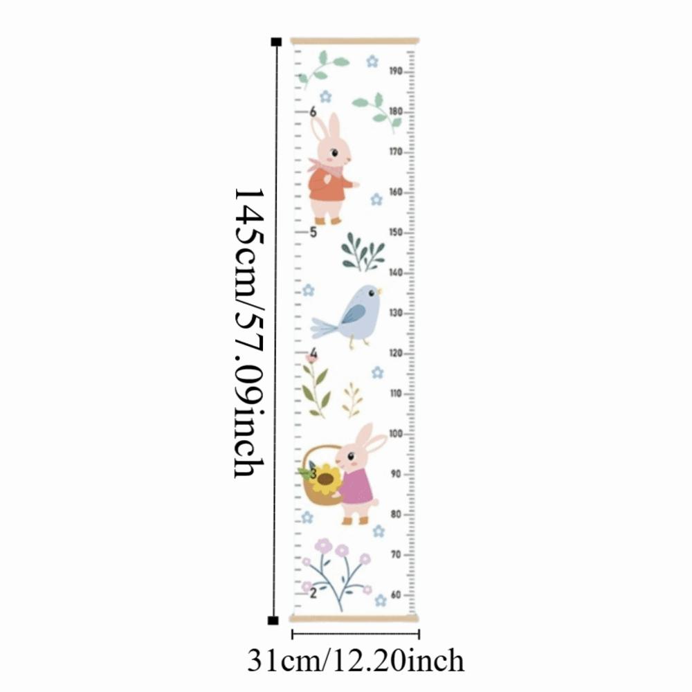 2M Height Child Growth Chart Wall Hanging Catoon Pattern Height Chart Growth Ruler Removable Height Measure Ruler