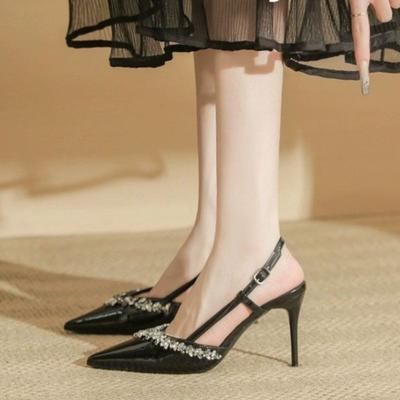 Женская новая весенне-летняя обувь туфли на высоком каблуке-шпильке и с высококлассным темпераментом босоножки с закрытым носком