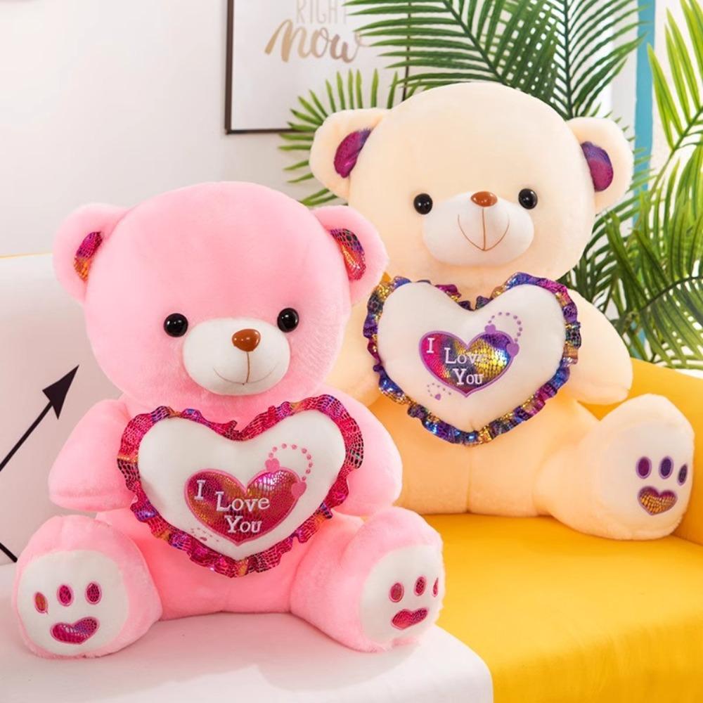 Heart Bear Plush Toy Love Stuffed Animal Pillow Sleep Pillow Plush Bear Doll  Birthday