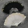 Chinese Style Feather Folding Fans with Pendant Wedding Party Gift Girls Dance Fan Cosplay Prop Home Decoration