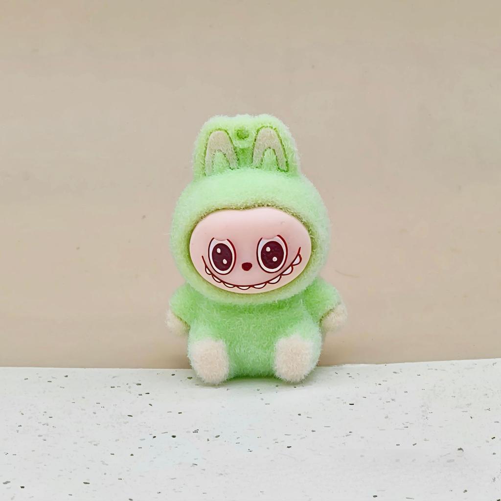 Three-dimensional Flocking Keychain Pendant Cute Bag Accessories Doll Cartoon Ornament