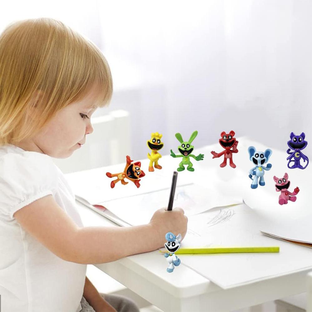 Новые 8 шт. Улыбающиеся мини-фигурки Веселые персонажи для мальчиков и девочек Принадлежности для вечеринки по случаю дня рождения