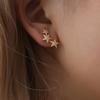 Fashion Scrub Three Star Stud Earrings Five-pointed Stars Without Pierced Ear Clips Simple Jewelry