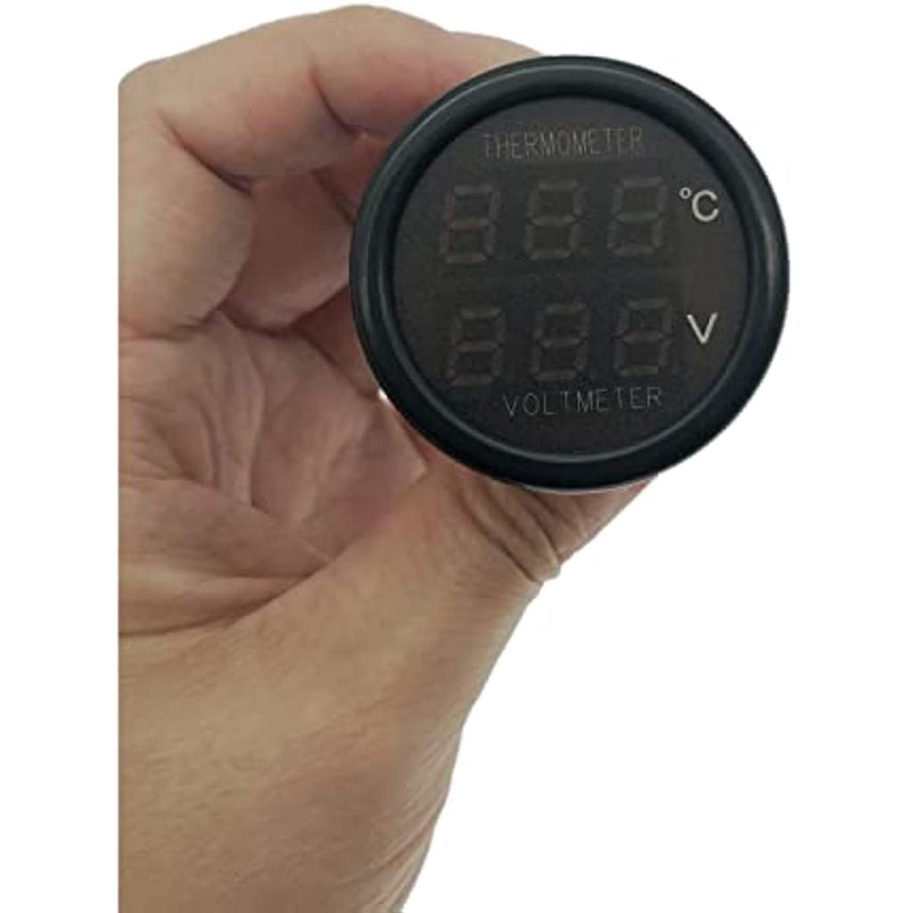 Вольтметр и термометр 2 в 1, цифровой дисплей, автомобильный аккумулятор, датчик напряжения, температура, монитор, тестер, вольтметр постоянного тока 12 В 24 В