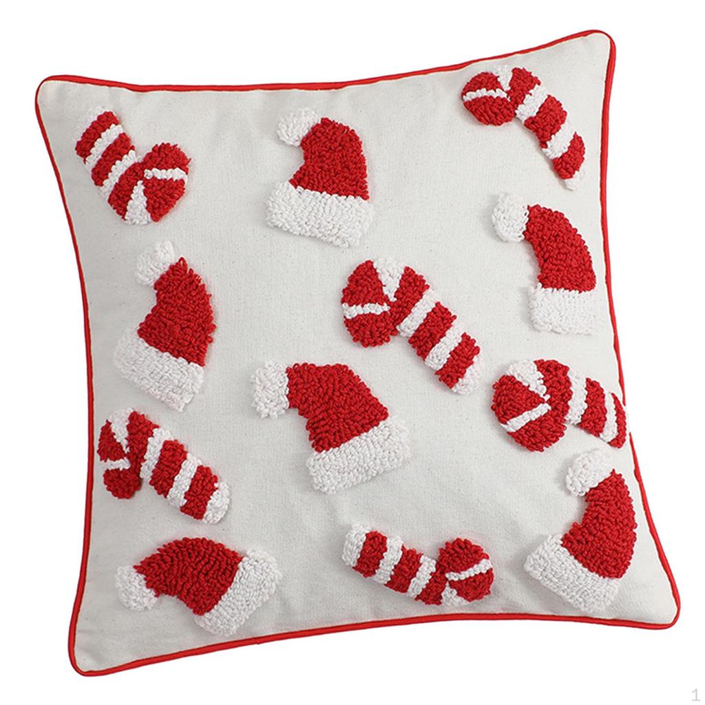 Christmas Pillow Case, Throw Cover with Zipper, Washable Decorative Pillowcase, Waist