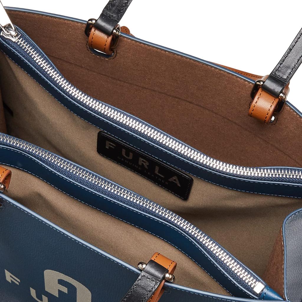 Furla VARSITY STYLE Tote Bag In Blue Jay Marmo Women's + (Product Code C)