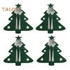 12Pcs Christmas Tableware Holder Flatware Bag Xmas Tree Cutlery Pockets Dinner Knife Fork Covers for Holiday Home Party Decorations