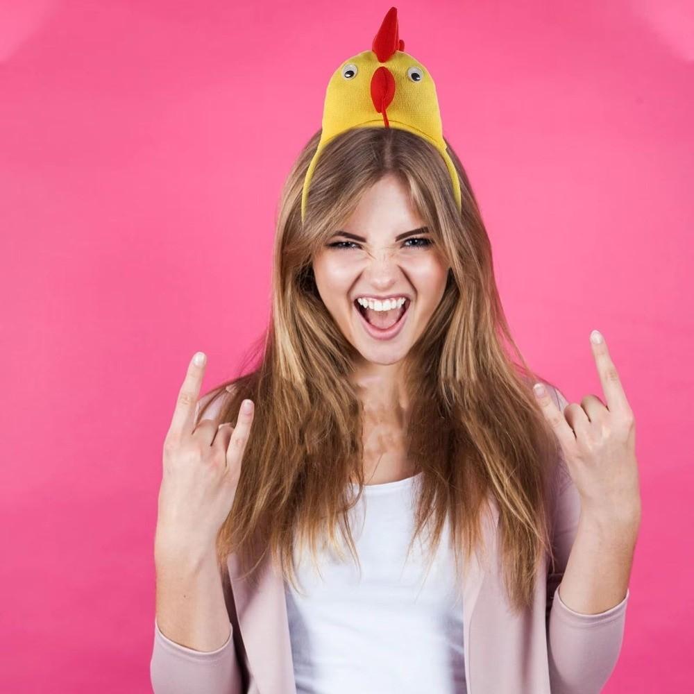 Cartoon Chick Headwear 3D Novelty Headband Unique Party Headwear Chicken Headband  Festival
