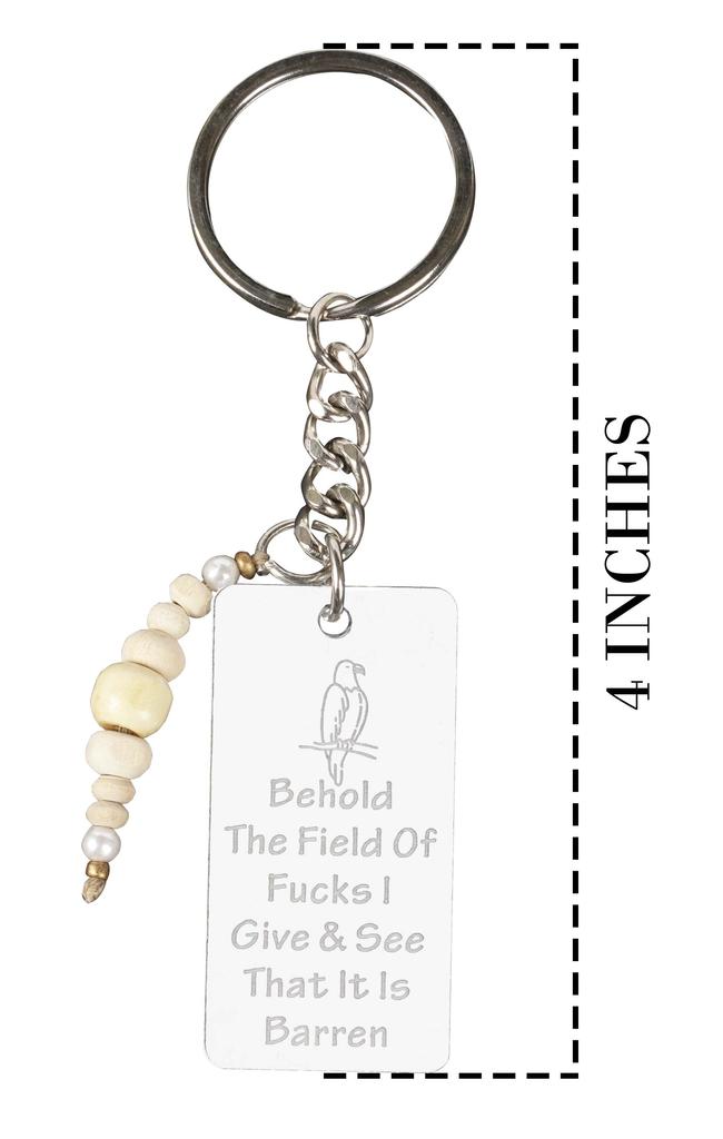 Inkdotpot Забавный брелок для ключей «Вот поле траха, которое я даю, и вижу, что оно бесплодно» Акриловый гравированный брелок для ключей «Забавный взрослый саркастический новинка»