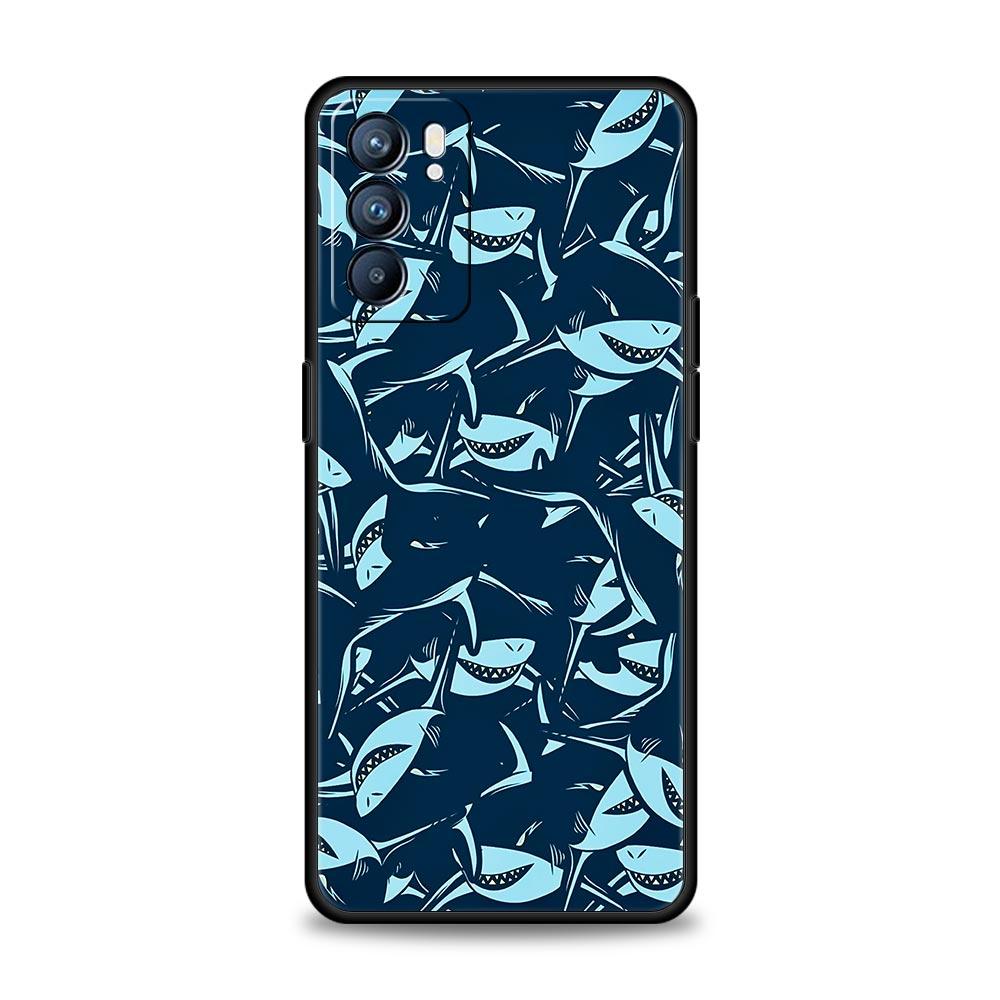 Чехол для телефона с узором 'Акулы на море' Для Oppo A17 A31 A54 A57 A78 A79 A98 Find X5 X6 Reno 6 7 8 10 11 12 13 F Pro 5G Мягкий чехол из ТПУ