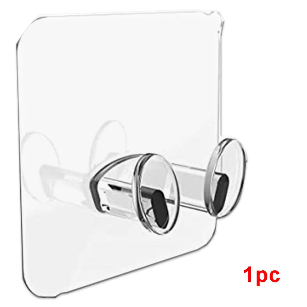 10/1Pcs Transparent Wall Hooks Strong Self Adhesive Hanger Plug Socket Holders Door Sticky Hanging Hook for Kitchen Bathroom
