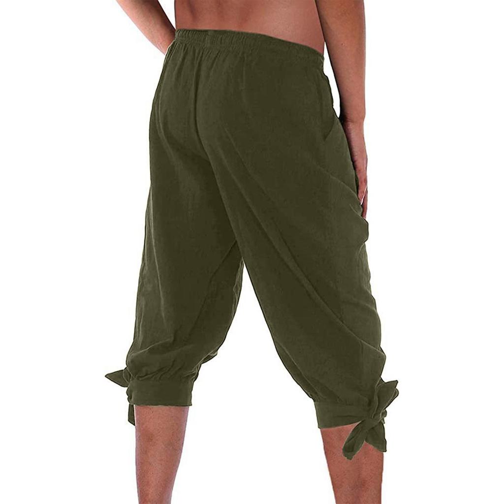 Мужские повседневные свободные прямые летние пляжные штаны для йоги на шнурке