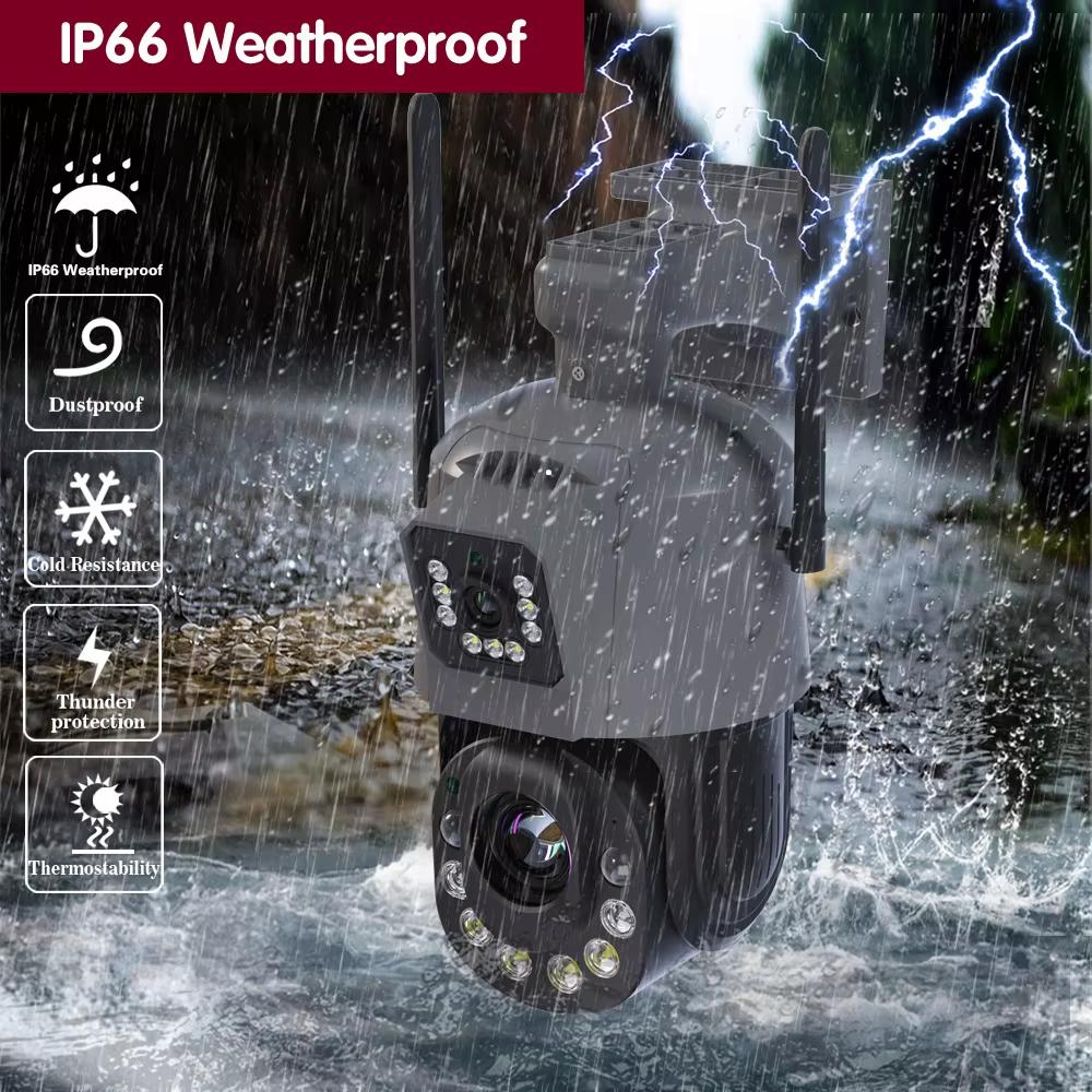 LS VISION 8-мегапиксельная камера видеонаблюдения с двумя объективами, Wi-Fi PTZ, наружным 30-кратным оптическим зумом и функцией ночного видения для обнаружения людей