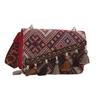 Осень и зима новая ретро вязаная бахрома широкий плечевой ремень сумка мессенджер сумка иностранный стиль китайский стиль ромб этнический стиль сумка-конверт