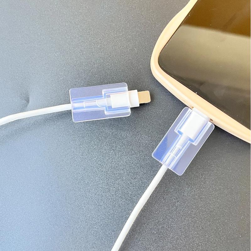 5 шт. Мягкий силиконовый органайзер для кабеля зарядки, протектор кабеля для быстрой зарядки, рукав для защиты кабеля данных Apple iPhone, прозрачный чехол-клипса
