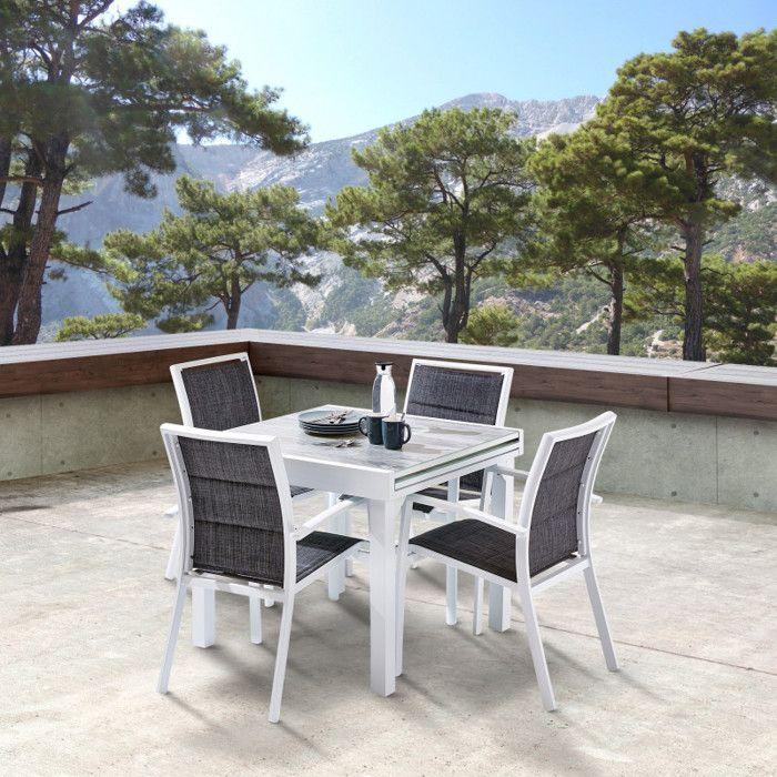 Garden Furniture Set ModuloWood T4/8+F4 Glass Deco Wood White Wilsa Garden