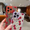 Простой вишневый узор прозрачный матовый чехол для телефона iPhone 16 Pro Max 15 Pro 14 13 12 11 мягкий край противоударный защита объектива тонкий чехол для телефона