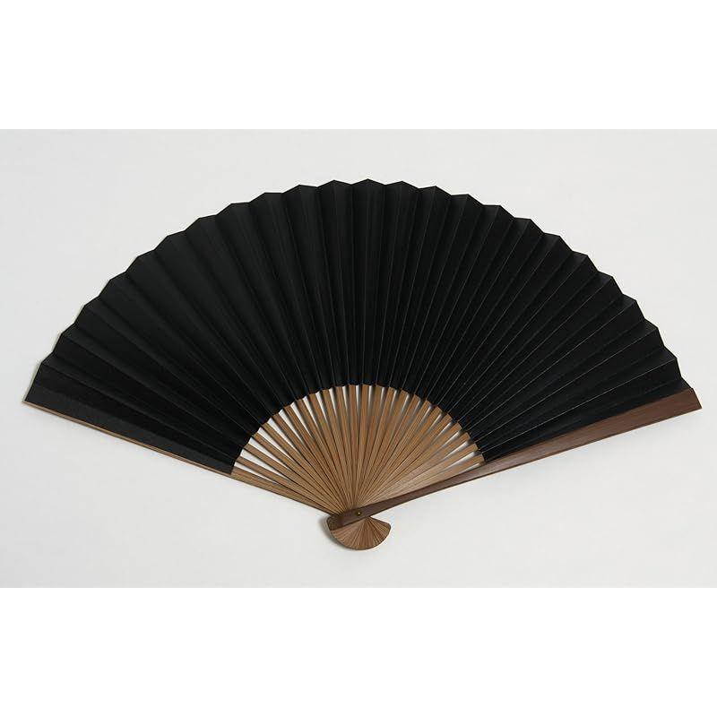 Used [Hasegawa] Kyoto Fan, Shibu Fan, Kyoto Craftsman Handmade Fan, Fan Bag Included, Wooden Box (Black)