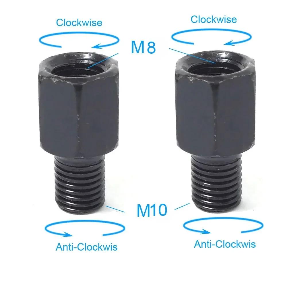 Винт для конверсии мотоциклетного зеркала M8 M10 Пара Черный 10 мм 8 мм Болт для конверсии зеркал заднего вида По часовой стрелке Универсальная модифицированная деталь