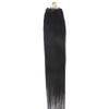 Human Hair Ring Loop Hair Tip Extensions Remy Extensions Color Wig Extensions 50 Pieces [ALISY] (16inch, 1B#)