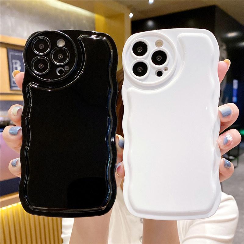 Защита объектива, прозрачный волнистый чехол для телефона Iphone 13 11 12 Pro Max Xs Max Xr X Xs, противоударный бампер, прозрачная задняя крышка