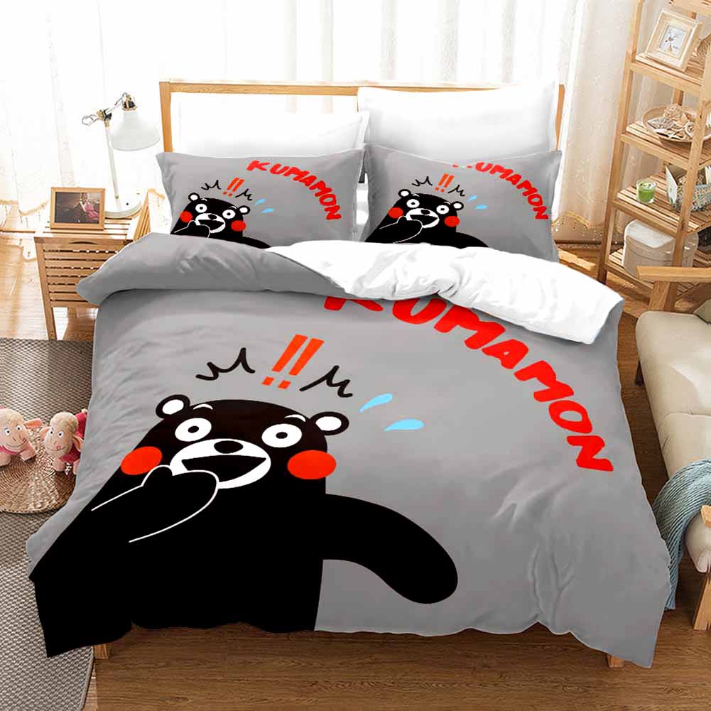 3D-принт Kawaii Cartoon Comics Kumamon Комплект постельного белья Double Twin King Пододеяльник Одеяло Наволочка Для мальчиков Девочек Взрослых Спальня