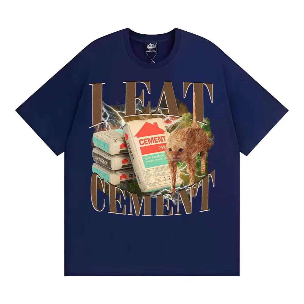 I Eat CeUnisext Funny Cat Meme Graphic Unisex Tshirt Casual 100 Cotton Oversized T Shirt Fashion Vintage Short Sleeve Male Tshirt