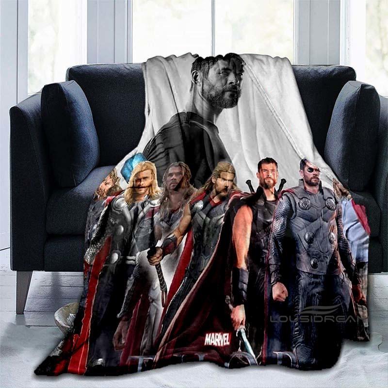 Customizable 2026 new Thor cartoon anime blankets bedroom decorations warm flannel sofa blankets suitable for home bedroom