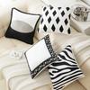 Geometric Embroidery Pillow Case Medium Light Luxury Living Room Sofa Cushion Cover Towel Embroidery Design Sample Room Decoration