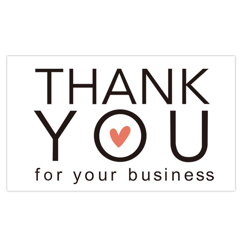 Black Thank You Greeting Cards, 50 Sheets/Pack