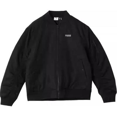 Puma Куртка-бомбер Ретро Свободного кроя Однотонная Теплая Хлопковая Куртка Унисекс Черная 689589-01