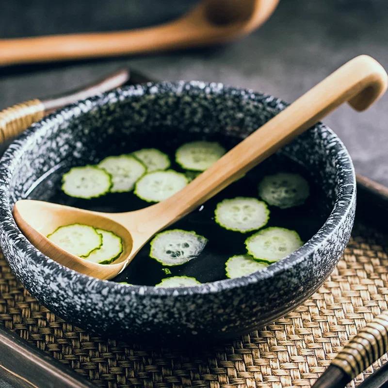 Половник для супа, большая деревянная ложка для супа, длинная ручка, кухонный половник, сервировочная ложка для супа, каши, соуса, деревянная посуда