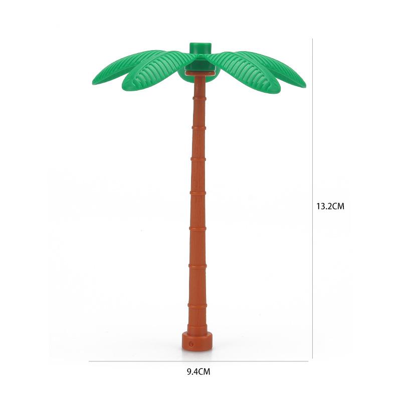 4 шт. Большой строительный блок Серия лесных растений Цветок Трава Дерево Наружное украшение Уличные аксессуары Совместимые сцены Игрушка для ребенка