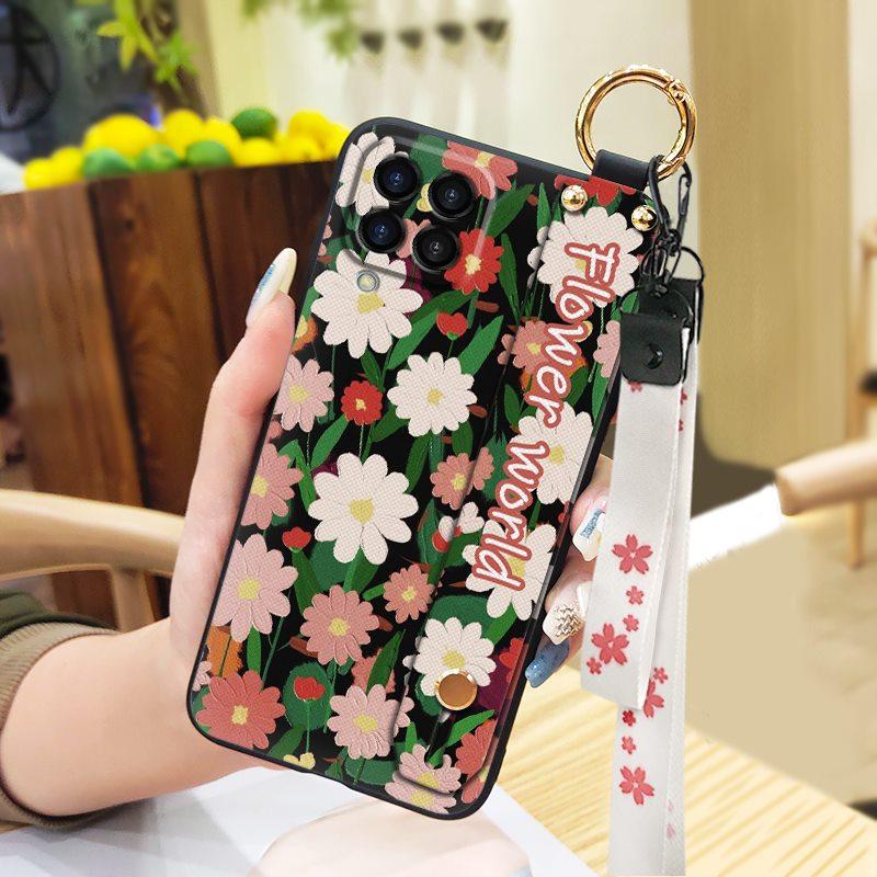 Kickstand Durable Phone Case For Samsung Galaxy M33 5G Global/SM-M336B/DS Anti-dust Oil Painting Flower Fashion Design