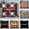 Классический бренд L-Longines Наволочка Плюшевая ткань Мягкий Двусторонняя печать Дом Диван Высокое качество Чехол для подушки Накидка