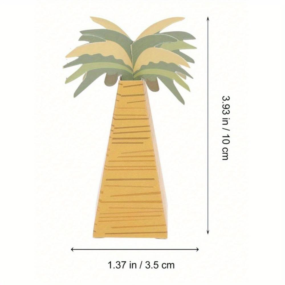50 шт. коробок конфет в виде гавайской кокосовой пальмы, идеально подходит для летних тропических вечеринок, дней рождения и девичников, в комплект входят украшения для торта, летние украшения