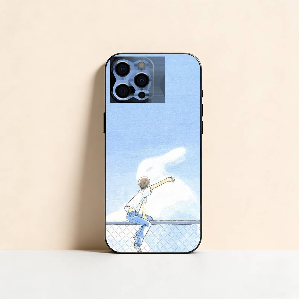 Чехол для телефона 'Облачный Зайчик' Силиконовый Мягкий Для IPhone 17 16 15 14 13 12 11 X XR Plus Pro Max Plus
