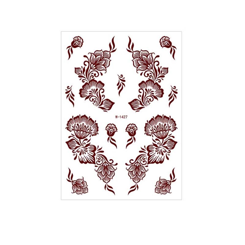 Lace Fake Tattoo Temporary Tattoo Red Mehndi Stickers Body Art Sticker Henna Tattoo Stickers Girls