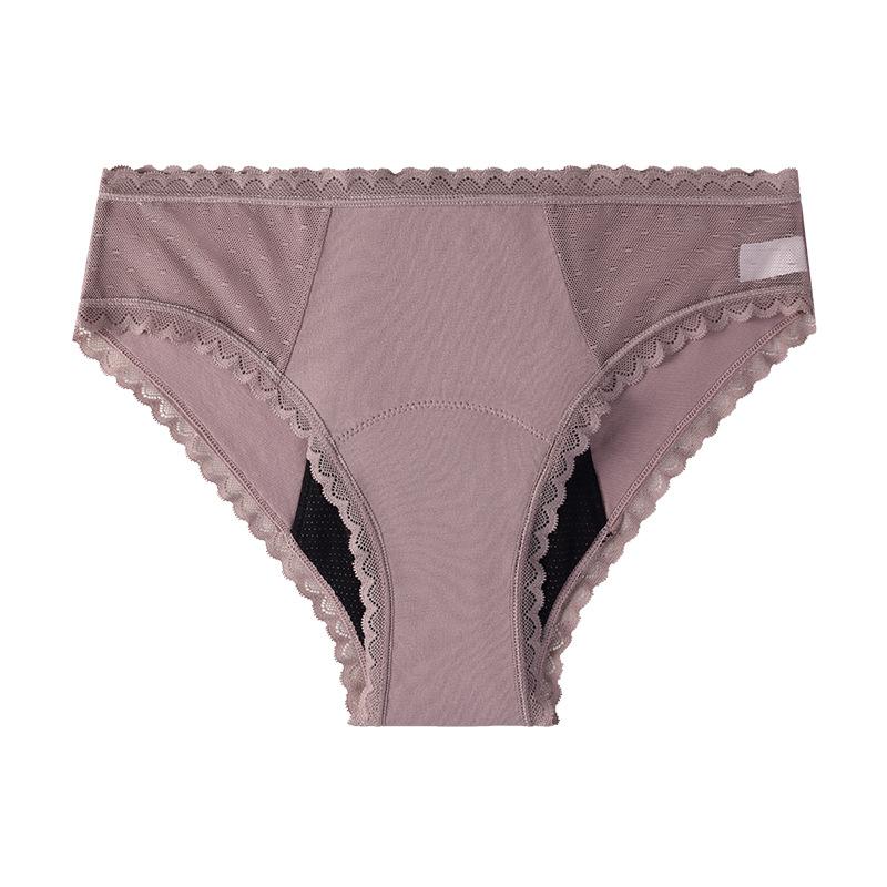 Cotton Leak Briefs Proof Lace Underwear Low Waist Knickers for Lingerie Women Panties