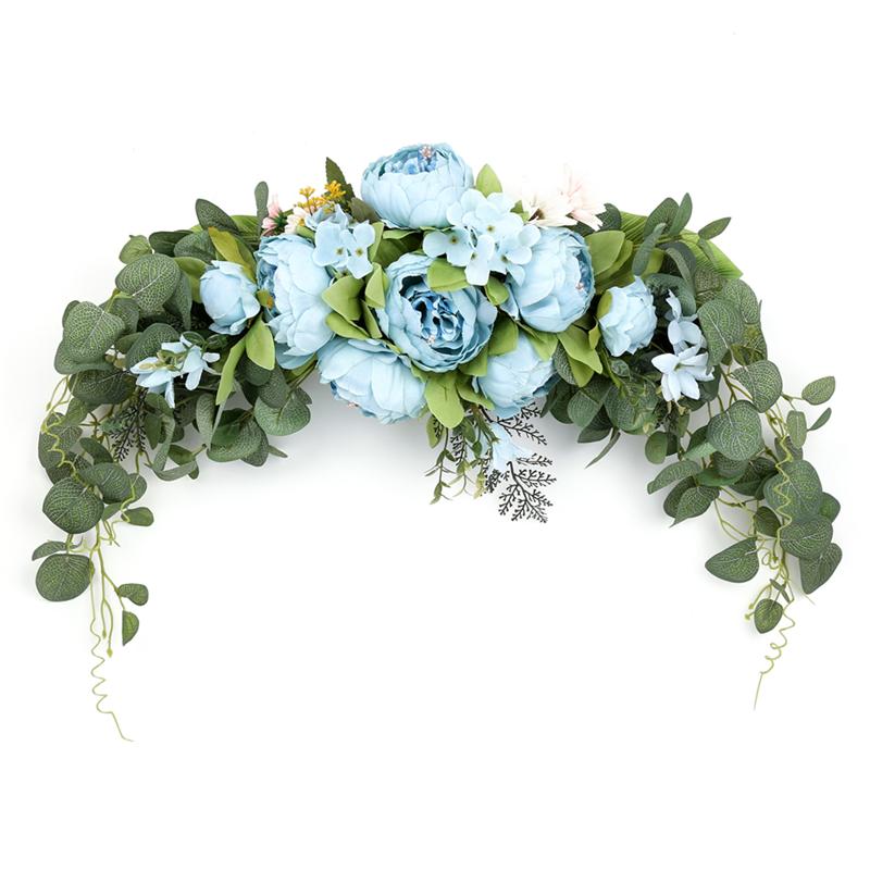 Artificial Flowers Peony Wreath Handmade Garland for Mirror Home Wedding Party Door Lintel Decoration KTY