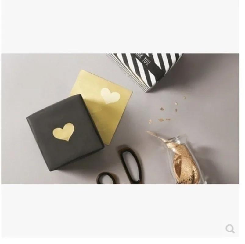 240Pcs/10 Sheets Golden Heart Handmade Cake Candy Packaging Sealing Label Sticker Baking DIY Gift Party Stickers Seal