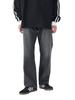 Beams Heart Men's Loose Straight Denim Pants, Black, Size M