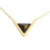 [Q8552] - Designer Black Gold 'Boho' Steel Necklace (triangles) - 15x15 Mm