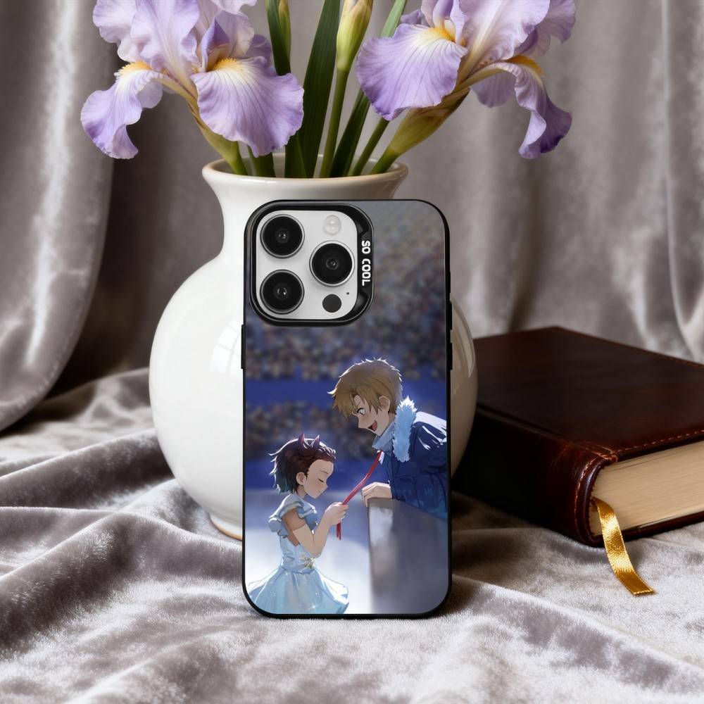 Чехол для телефона Аниме про фигурное катание M-Medalist для iPhone17,16,15,14,13,12,11 Plus,Pro Max Конфетный Посеребренный Внутренний Чехол