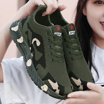 Мужская камуфляжная повседневная обувь, модная спортивная обувь с сеткой, низкие кроссовки для бега, нескользящая рабочая одежда, обувь