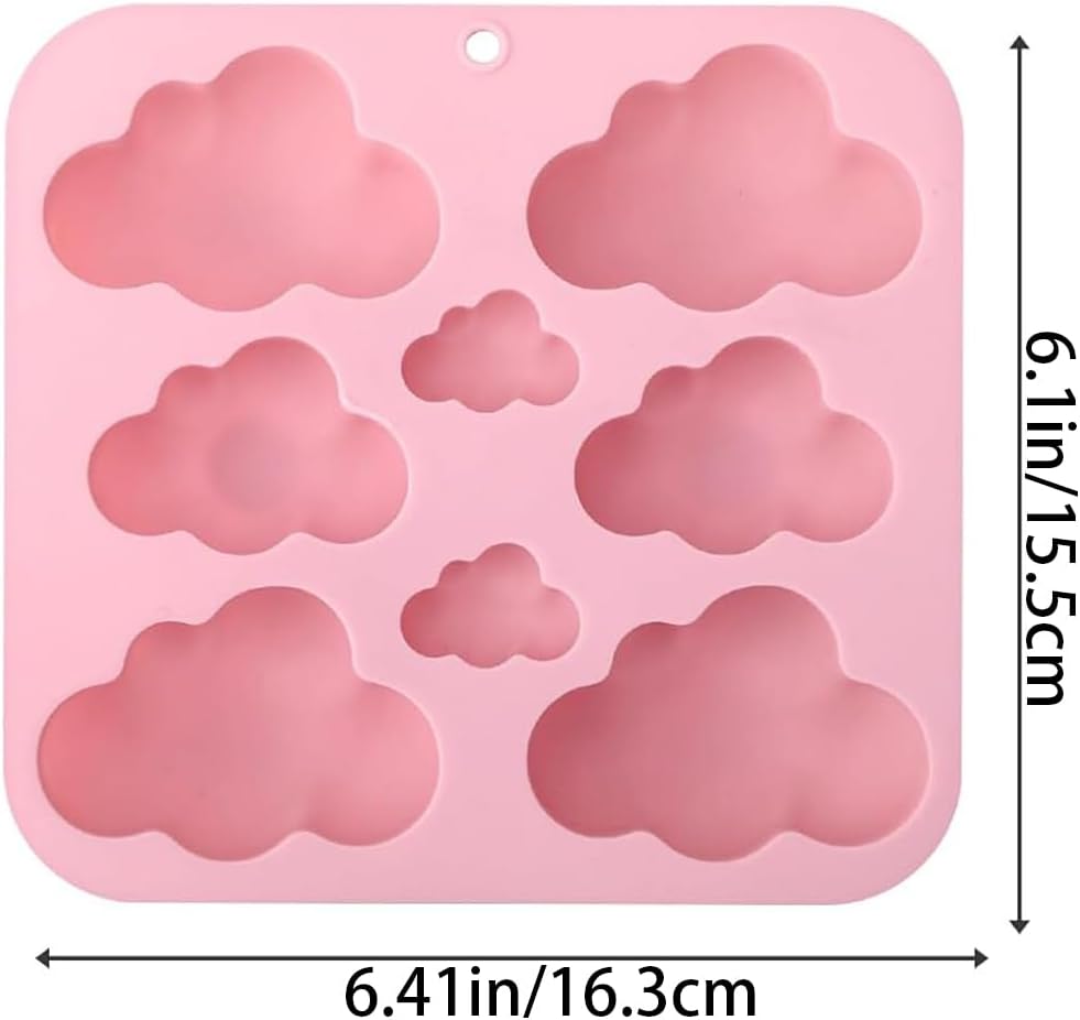 2 cloud-shaped silicone molds for baking desserts 1 36 clouds +1 8 clouds pink silicone molds