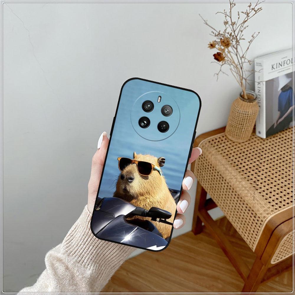 Милый забавный чехол для телефона с капибарой для OPPO Realme 12 11 10 9 9I 8 8I 7 7I 6 6I 5 5I 5S 3 Pro Plus 5G Мягкий силиконовый противоударный чехол