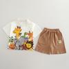 Boys' 2-Piece Cotton Set - Short Sleeved Cartoon Patterned POLO Shirt + Casual Shorts - Simple And Comfortable Baby Casual Clothes -S-XXL